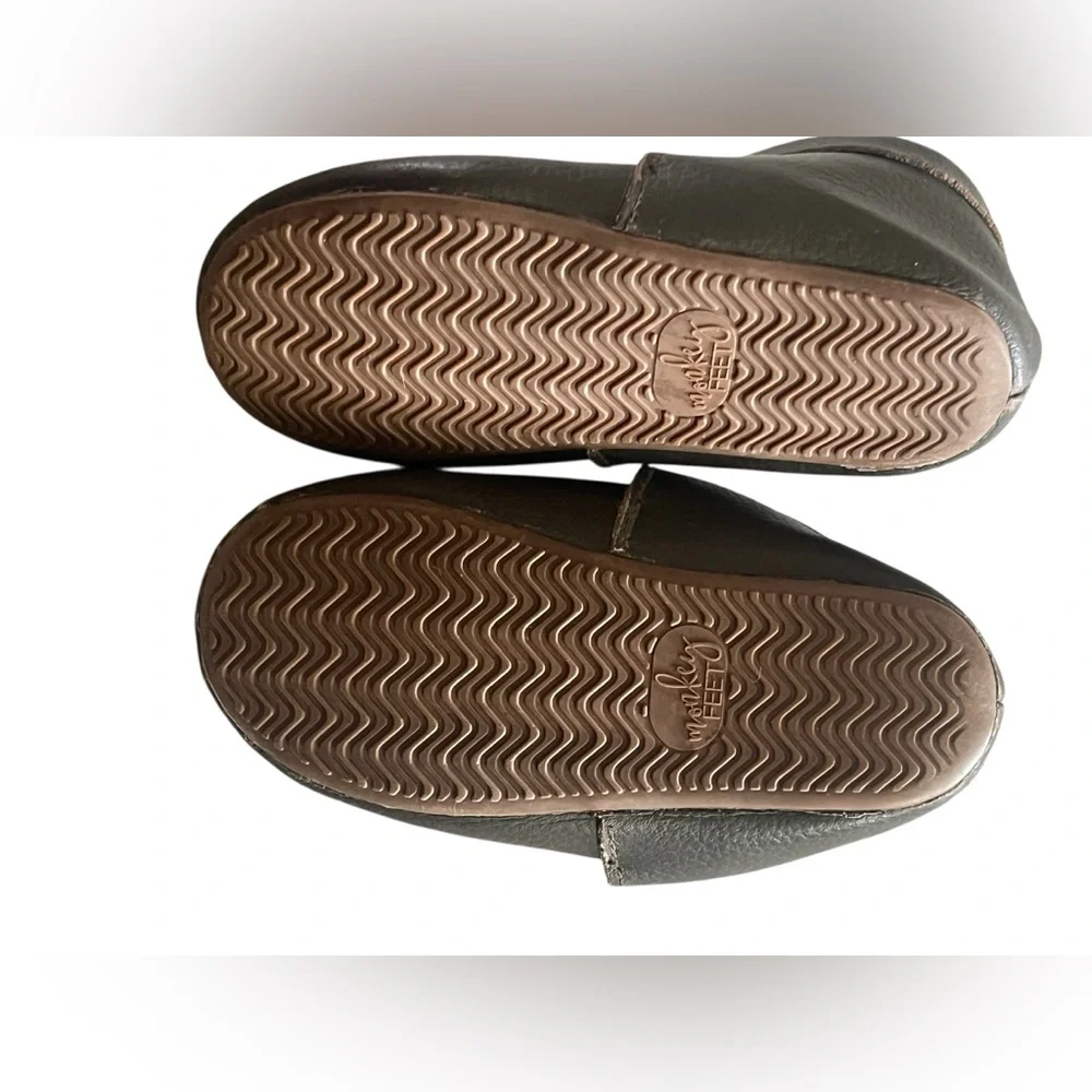 Monkey Feet leather Brown Kids Shoes.
